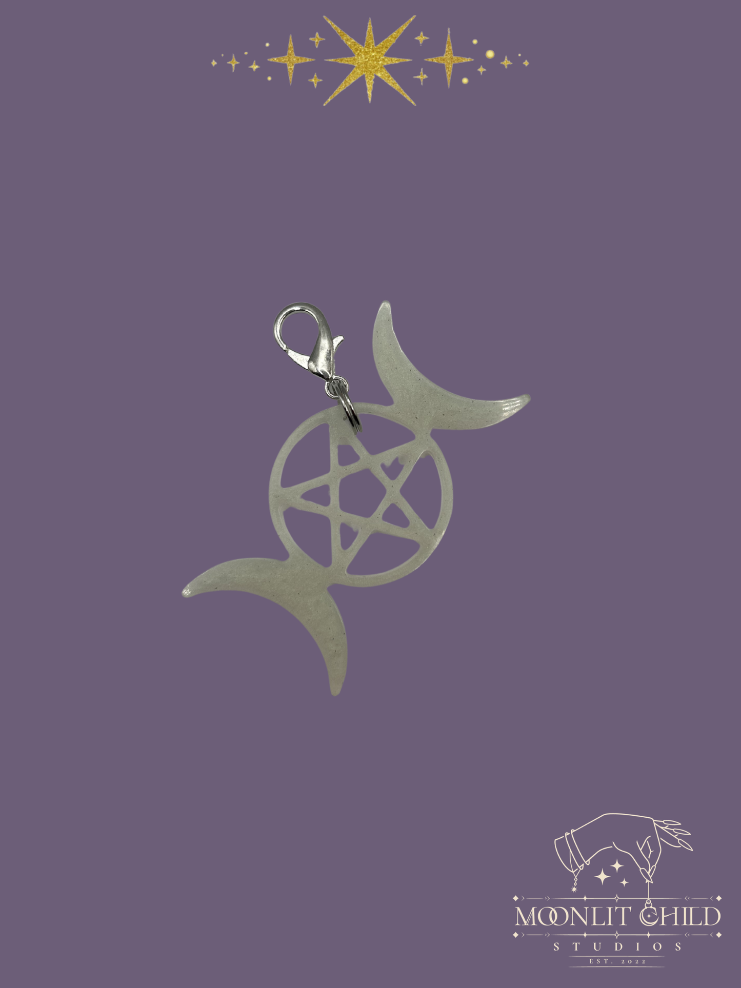 Pentagram Moon Phase Keychain