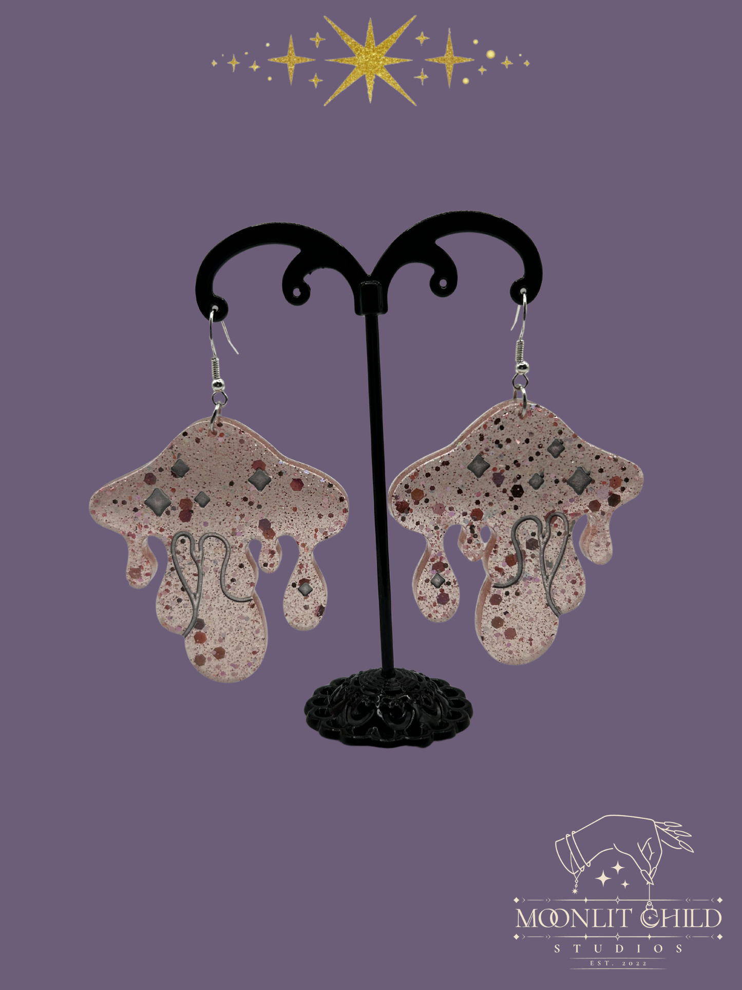 Drippy Mushroom Earrings