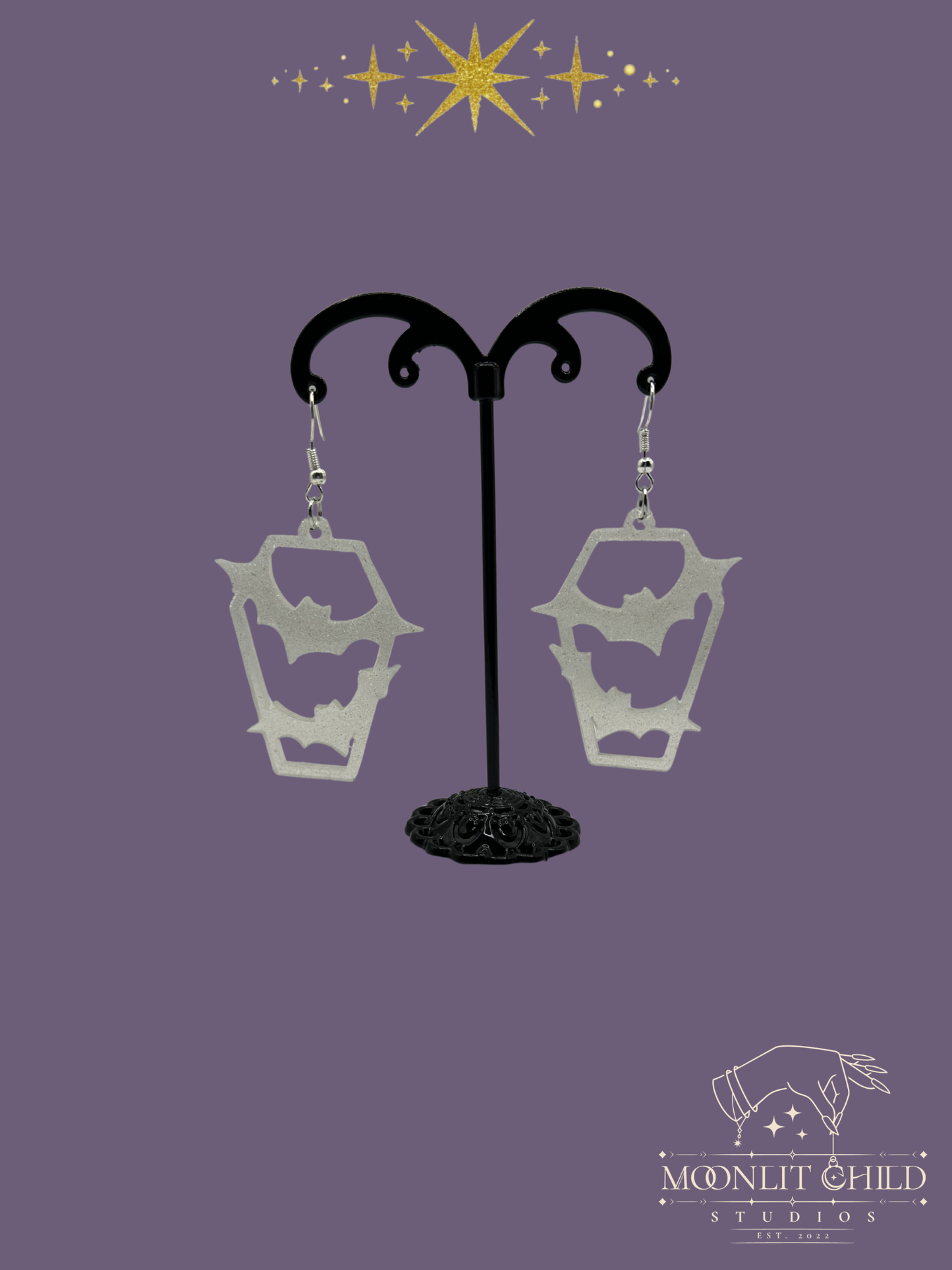 Bat Coffin Earrings