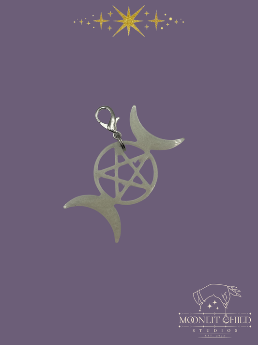 Pentagram Moon Phase Keychain