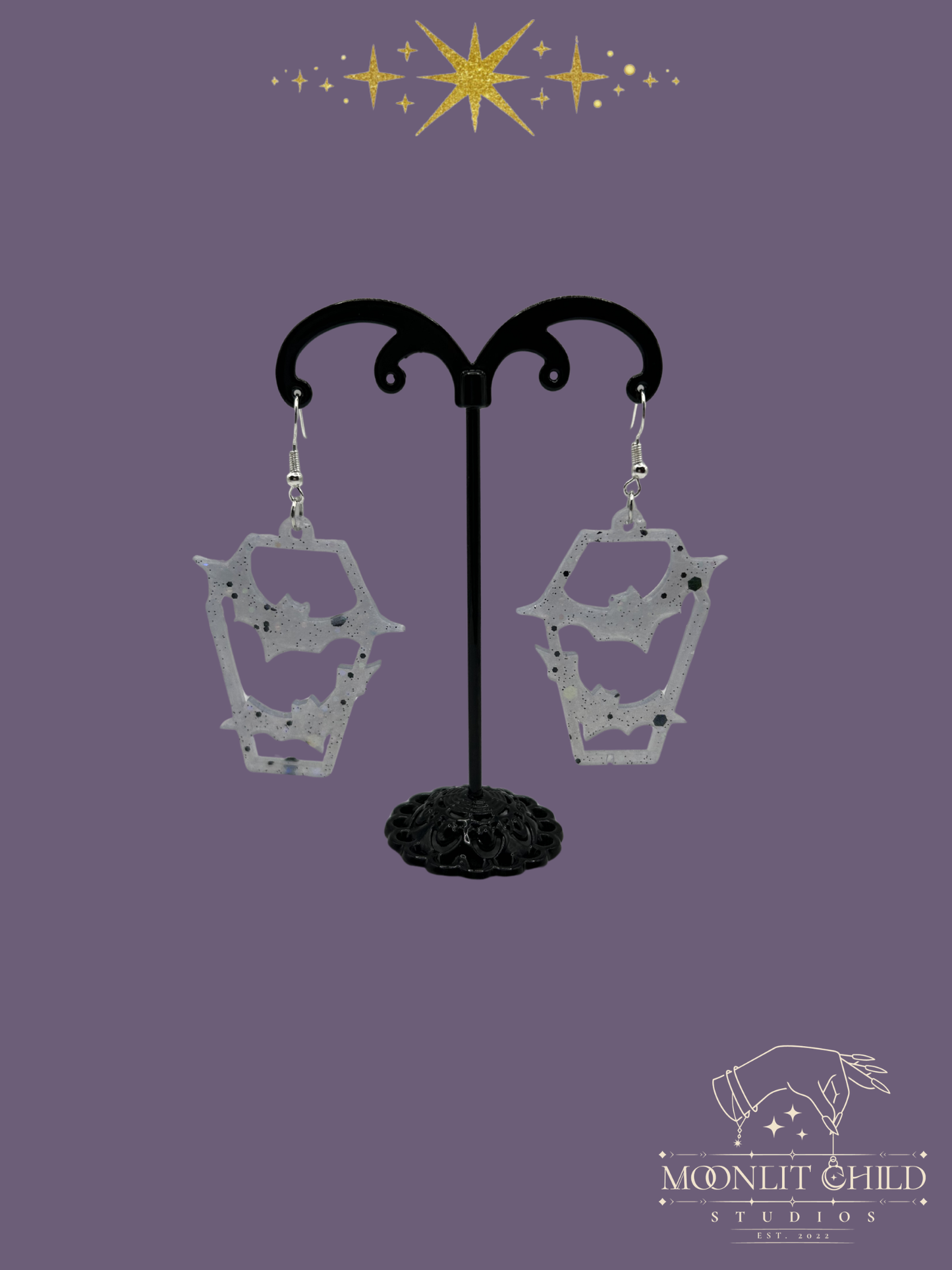 Bat Coffin Earrings