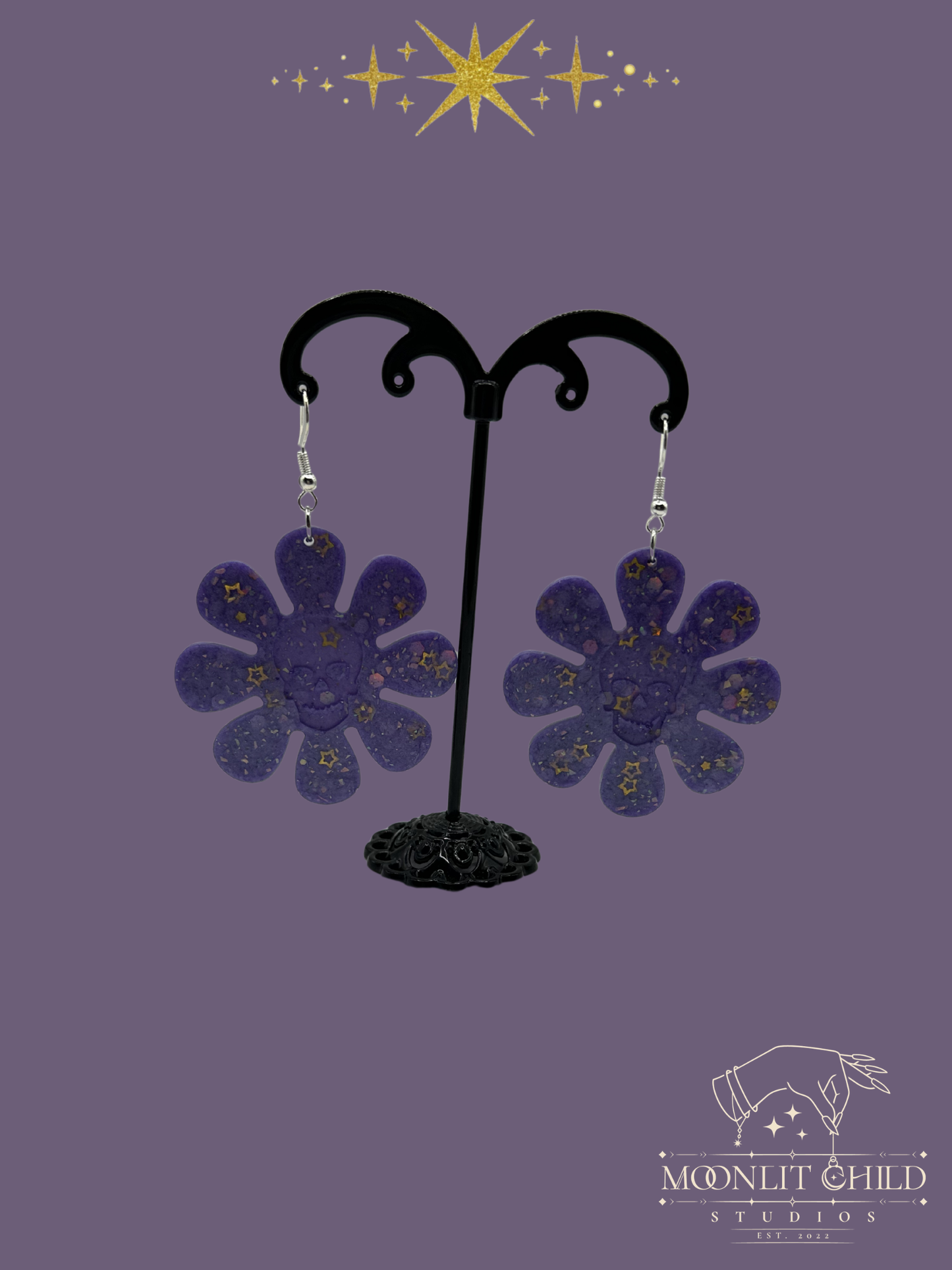 Floral Skull Earrings