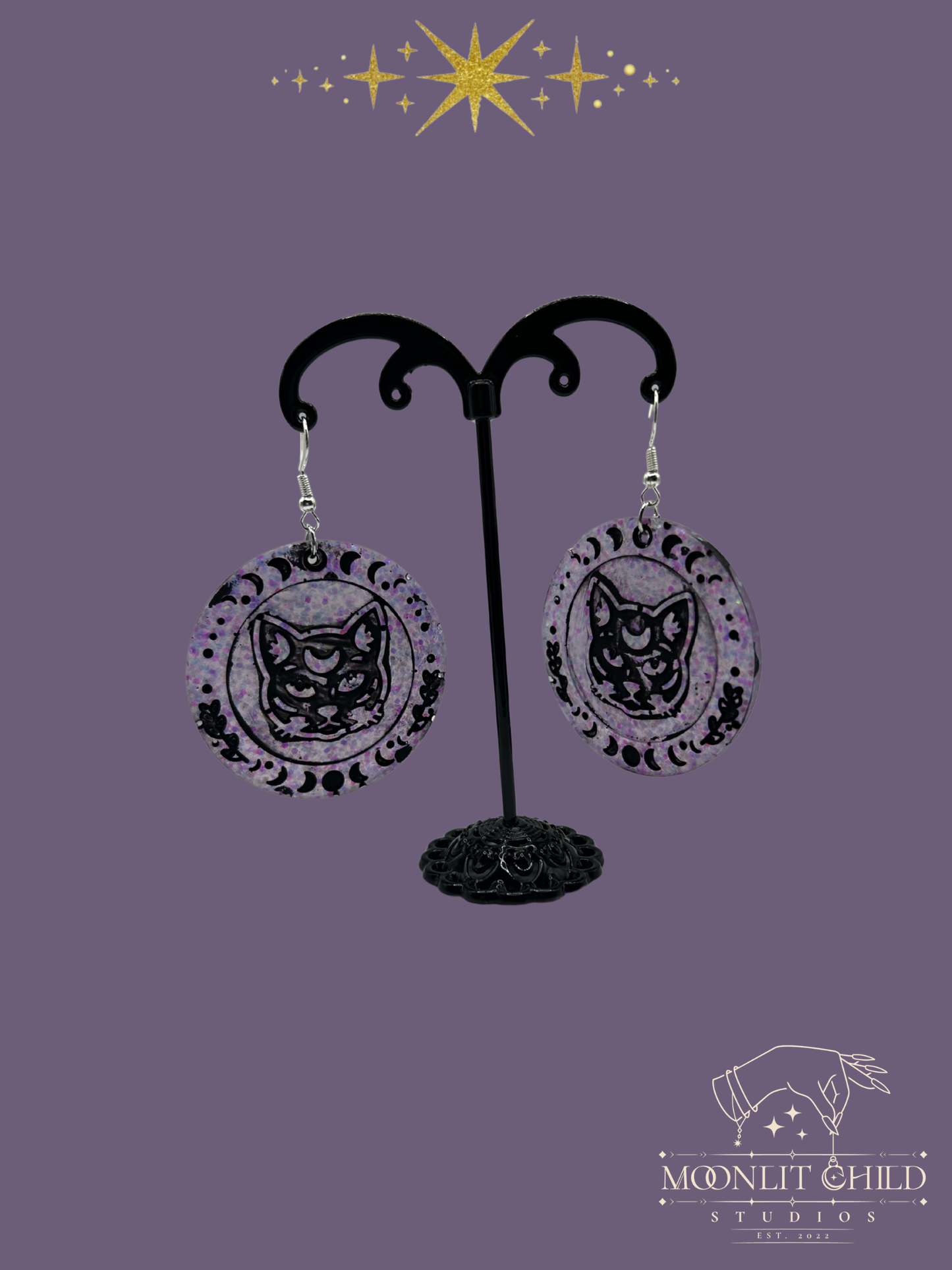 Moon phase Kitty Earrings