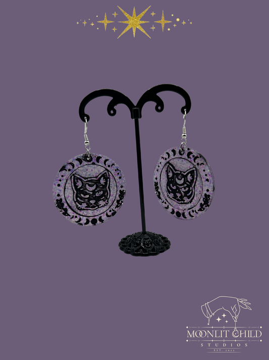 Moon phase Kitty Earrings