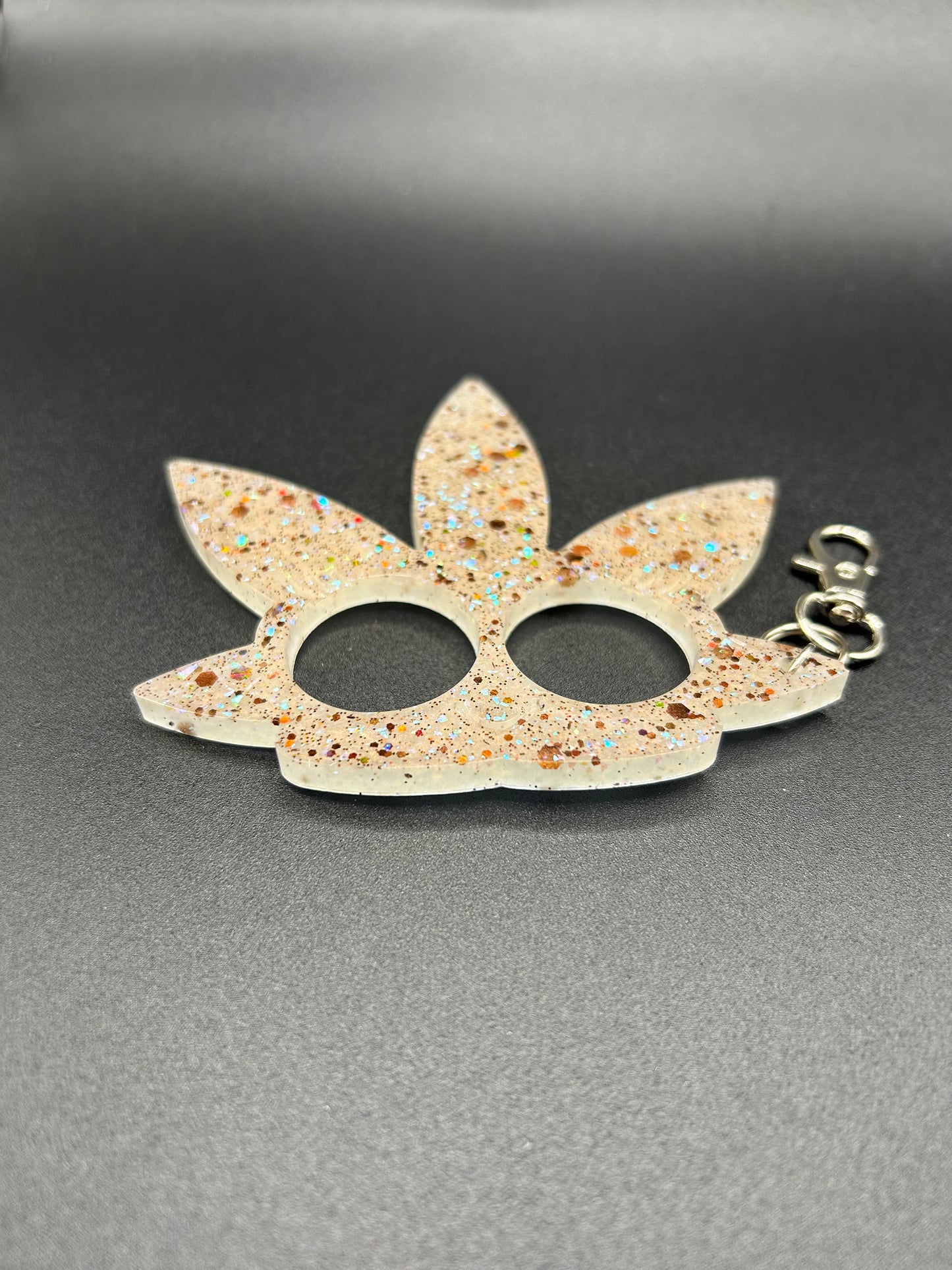 Pot leaf safety keychain