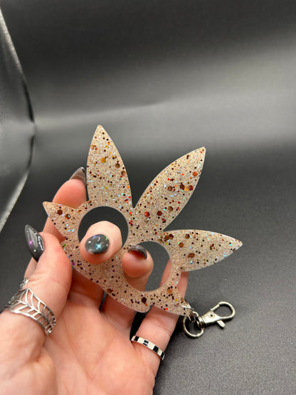 Pot leaf safety keychain