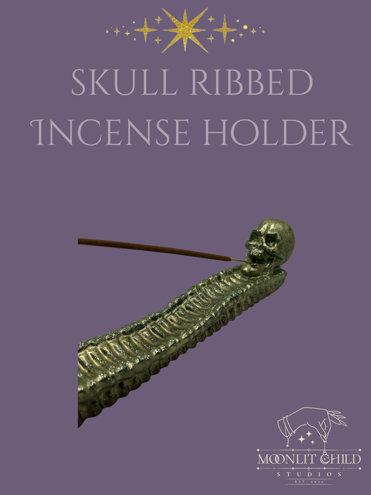 Ribbed Skull Incense holder